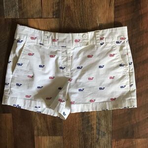 Vineyard Vines off white Shorts Juniors SZ 0 red white blue whales Americana